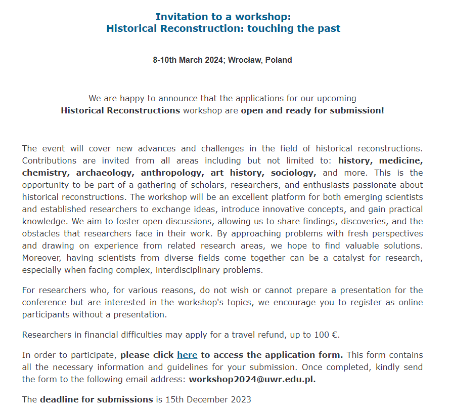Invitation to a workshop
